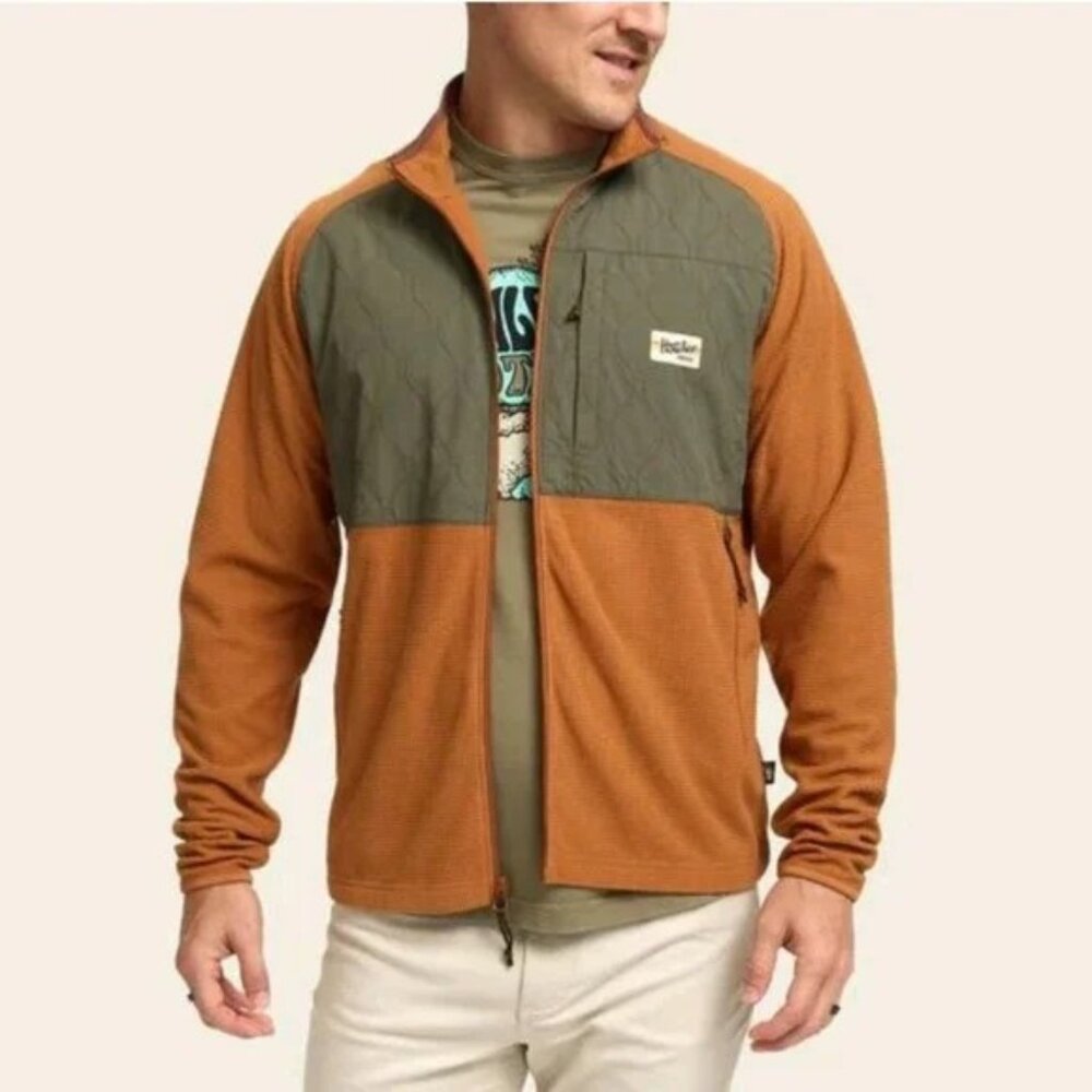 Howler Brothers Talisman Fleece Jacket In Adobe Olive Men's Medium Outdoor
